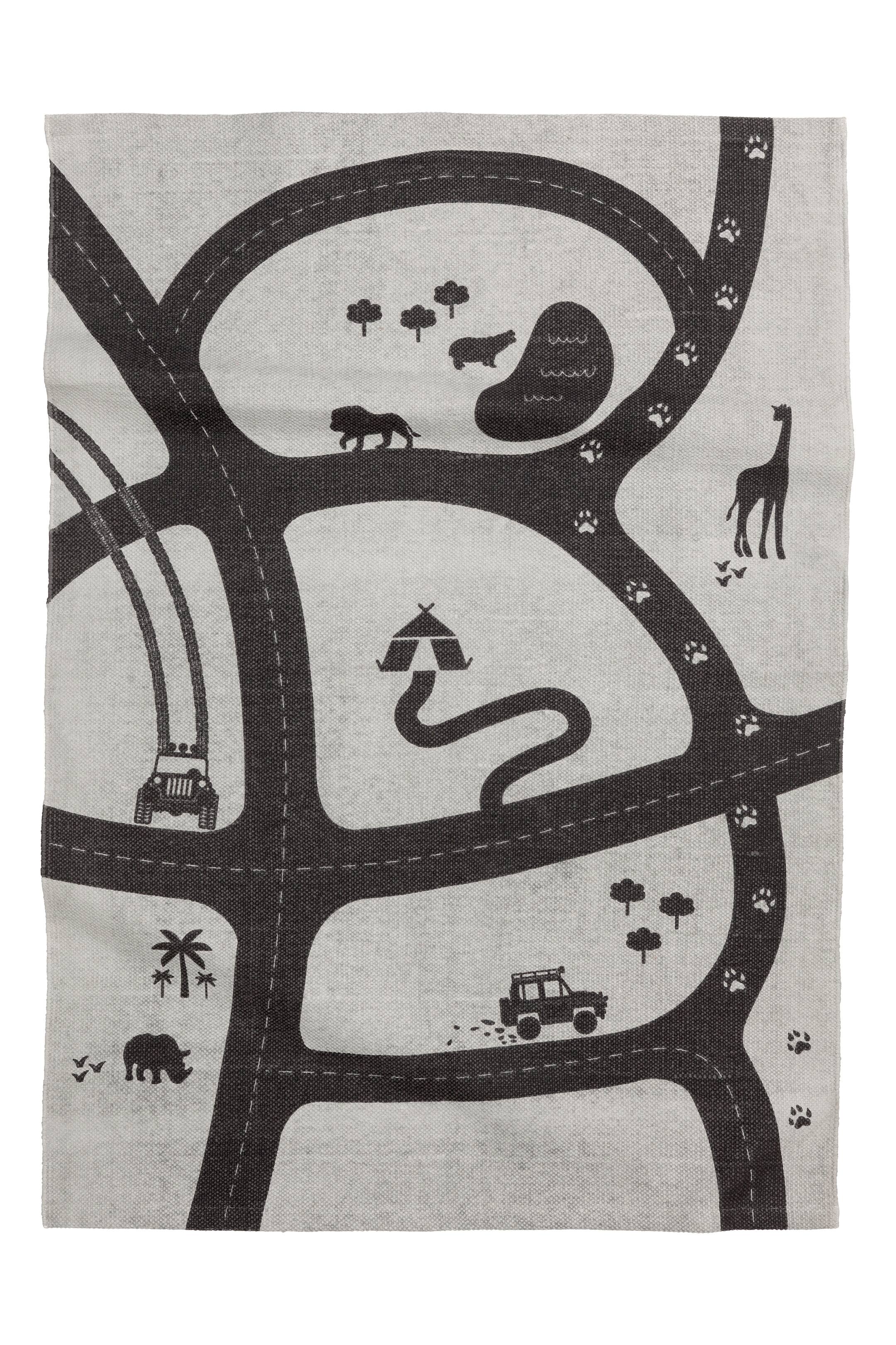 View larger image: Patterned cotton rug - Light grey/Car track - Home All | H&M GB 1
