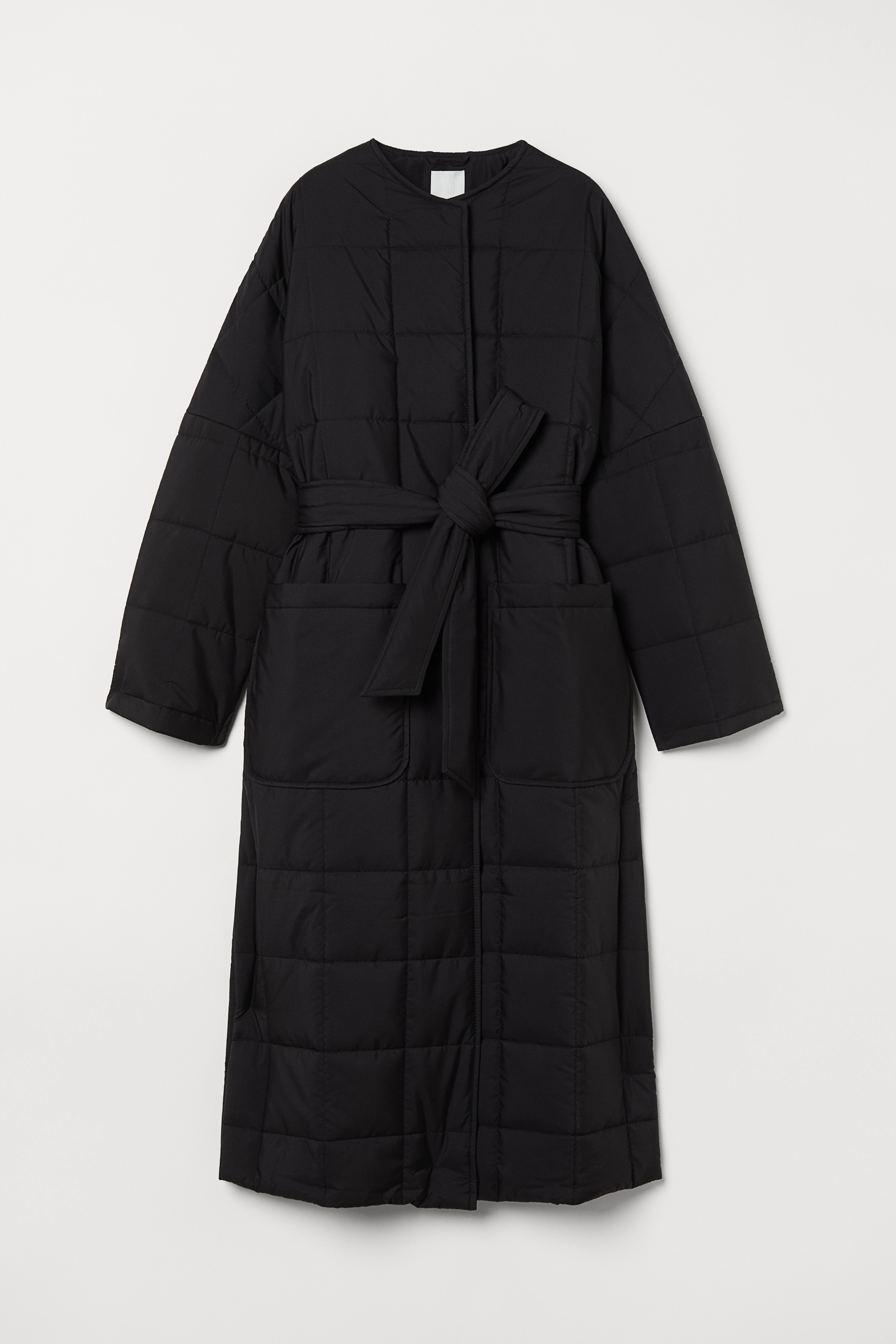 H&m black fashion padded coat