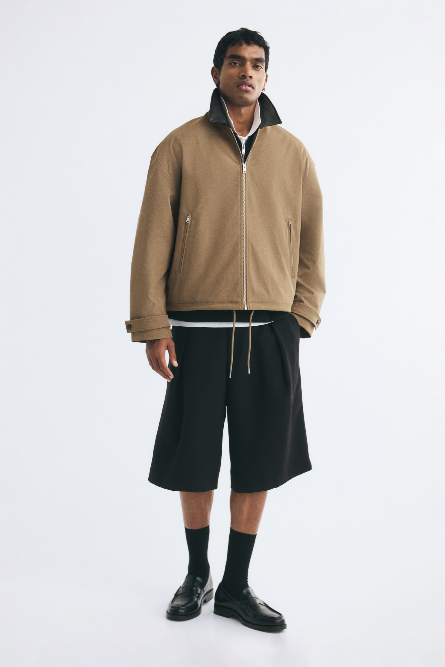Мужские куртки H&M Twill Shacket, цвет: Бежевый / Коричневый — фото 3
