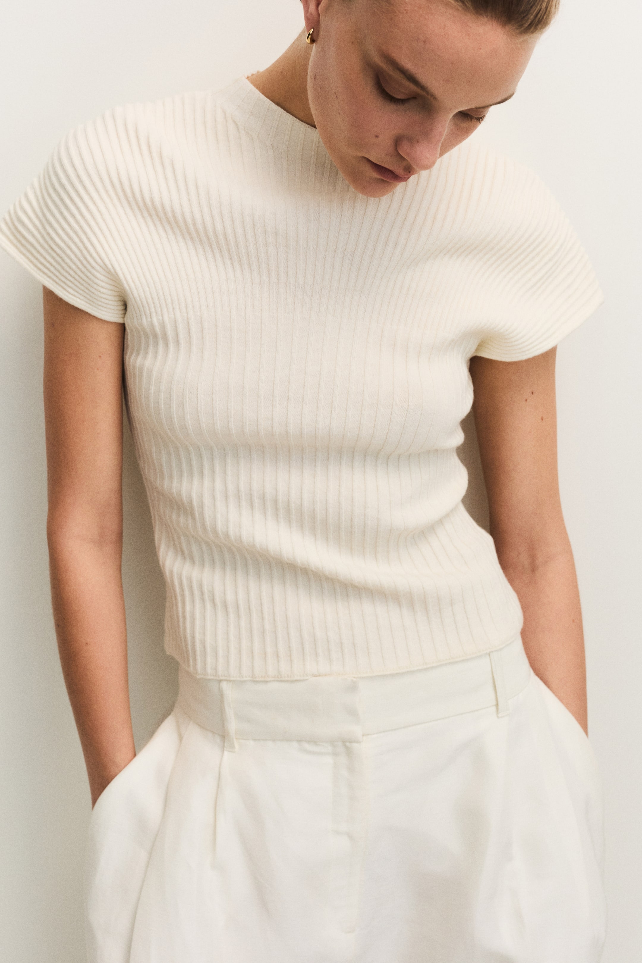 Haut en tricot côtelé