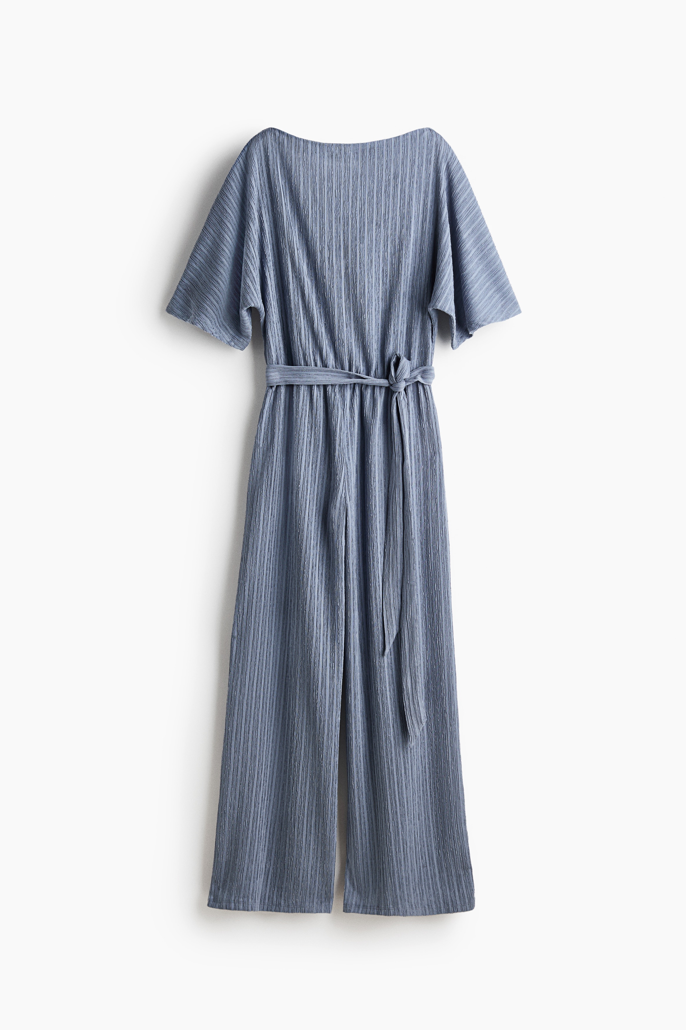 Textured jersey jumpsuit - Dusty blue/Dark plum purple