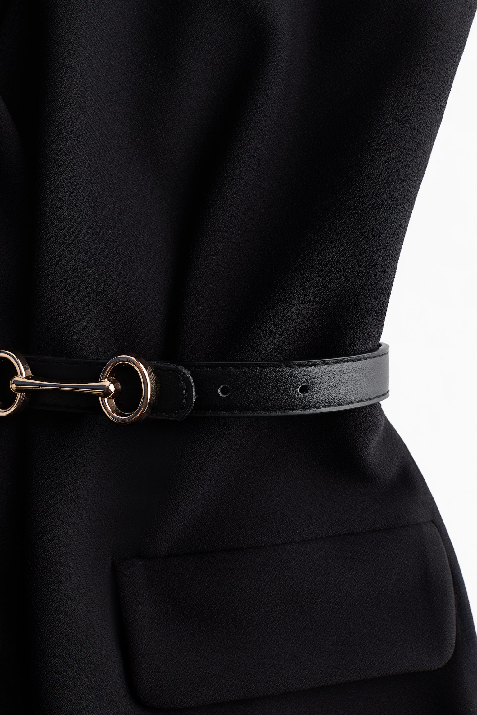 Belted Vest - Black - 2