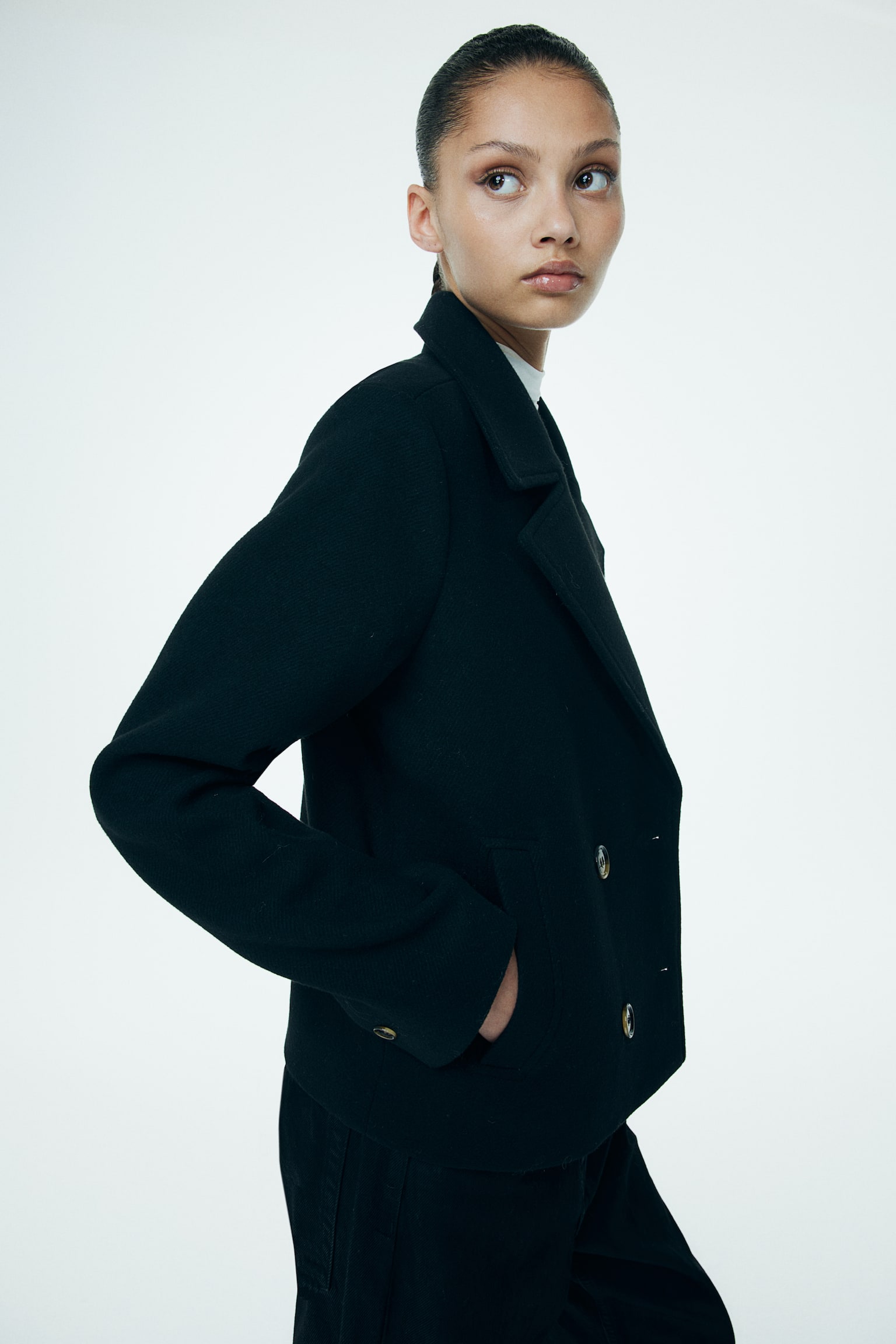 Short pea coat - Black - 6