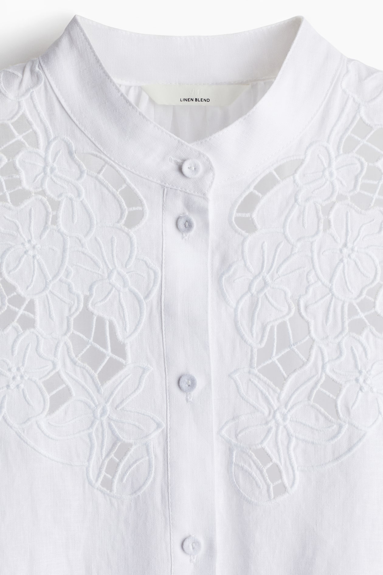 Linen-Blend Blouse with Eyelet Embroidery - image 2
