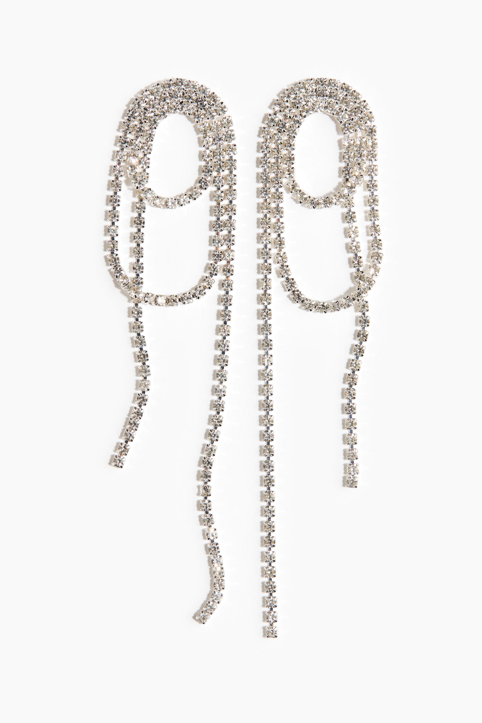 Boucles d'oreilles à strass - Argenté