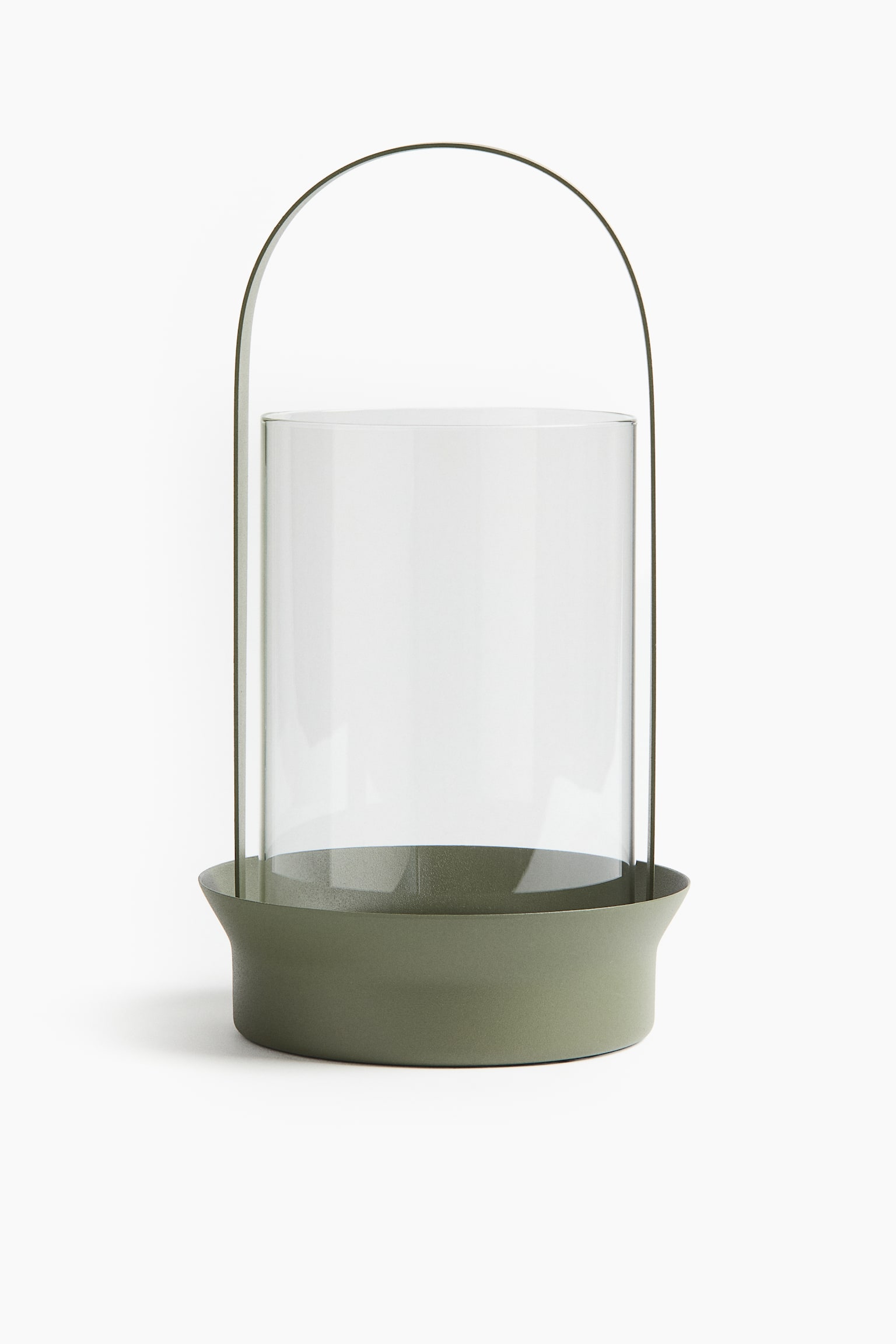 Large glass lantern - Green/Black/Light beige