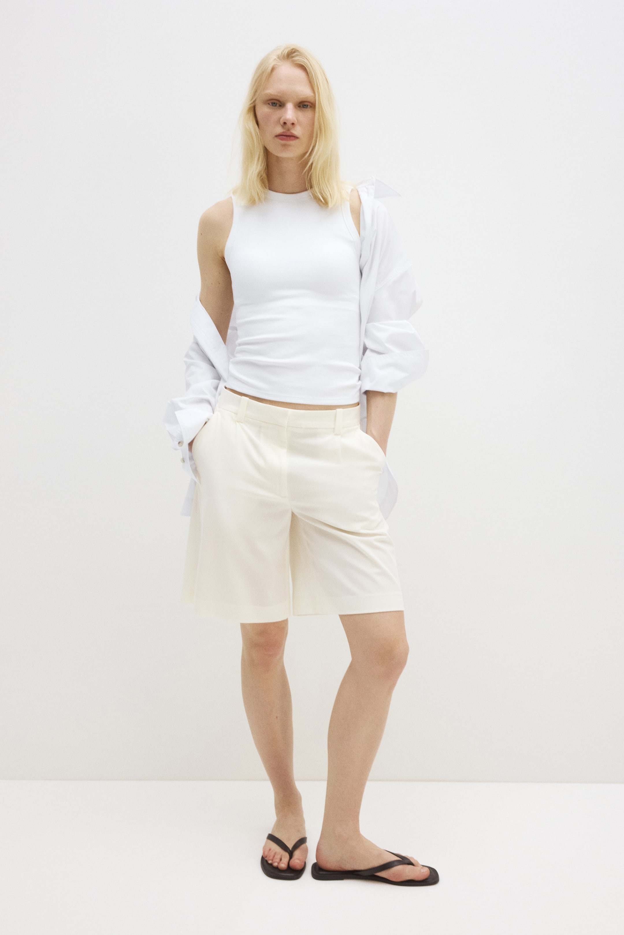 Cooling Slim-Fit Ribbed Shelf-Bra Tank Top