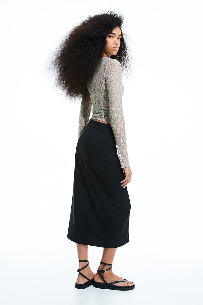 Tailored skirt - Black/Grey marl/Pinstriped - 4
