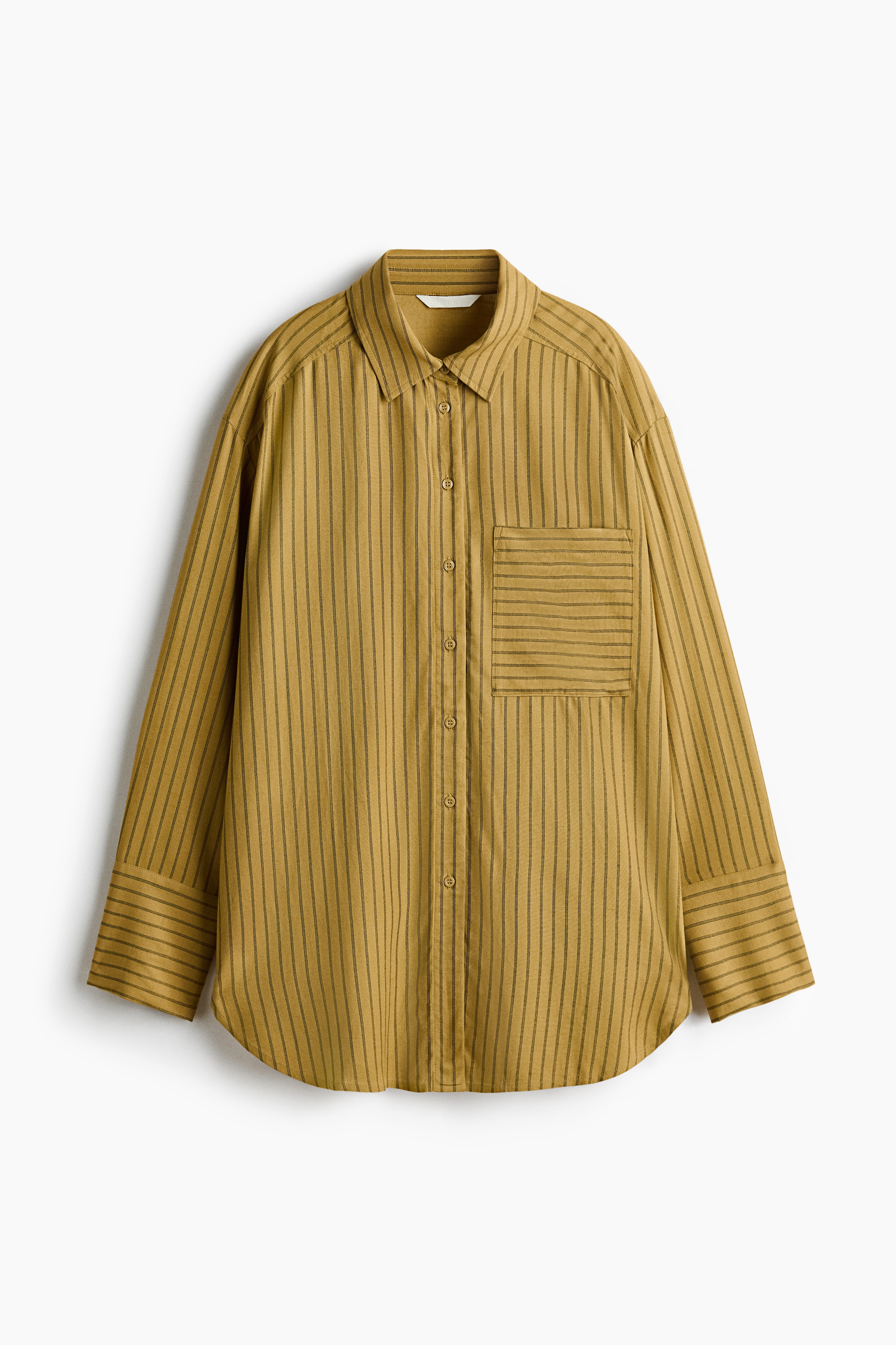 Oversized linen-blend shirt - Beige/Striped/Apricot/Striped/Coral pink/White/Striped