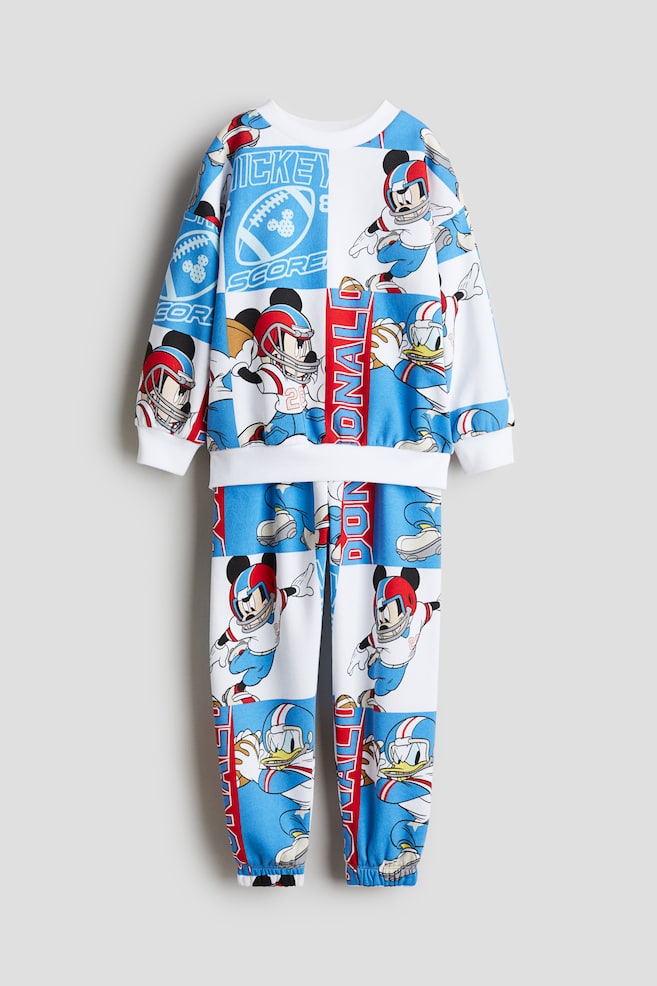 2-piece Printed Sweatsuit - Blue/Mickey Mouse - 1