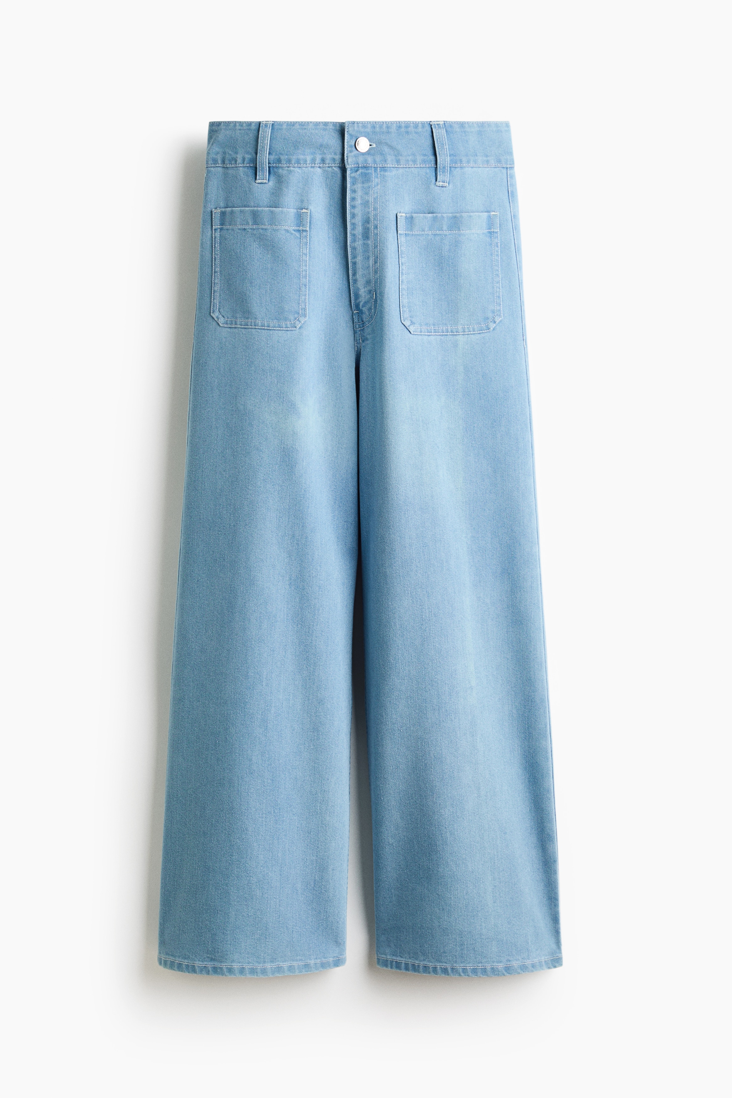 Wide High Waist Jeans - Light denim blue/Dark denim blue
