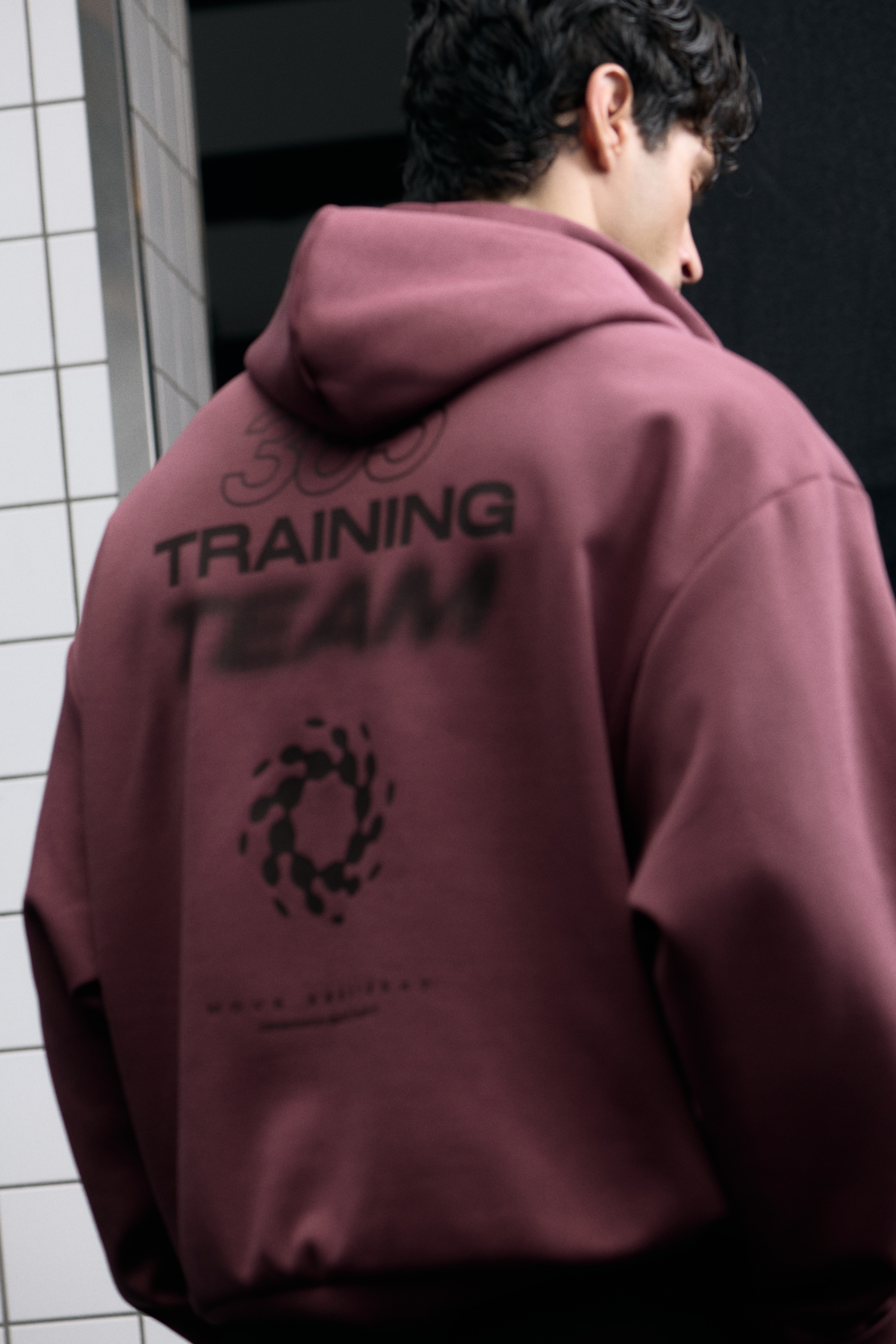 Sportska dukserica Oversized Fit DryMove™ - Tamnoružičasta/Bež/dezen