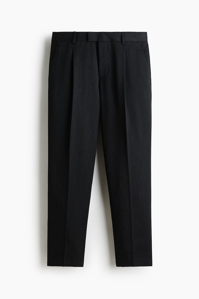 Regular-Fit Suit Pants - Black melange/Gray/plaid - 1