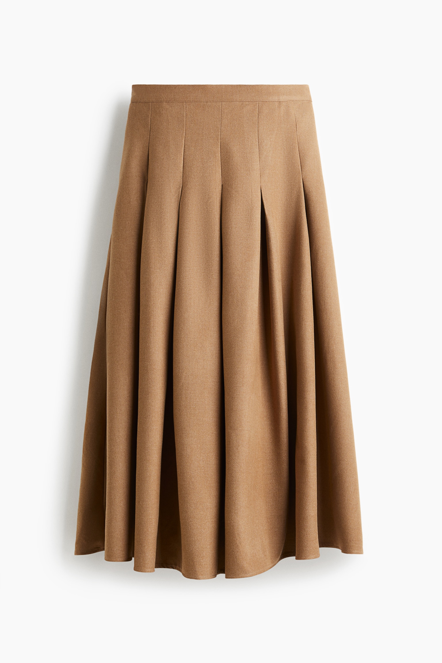 Pleated midi skirt - Dark beige/Black/Dark grey marl - 2