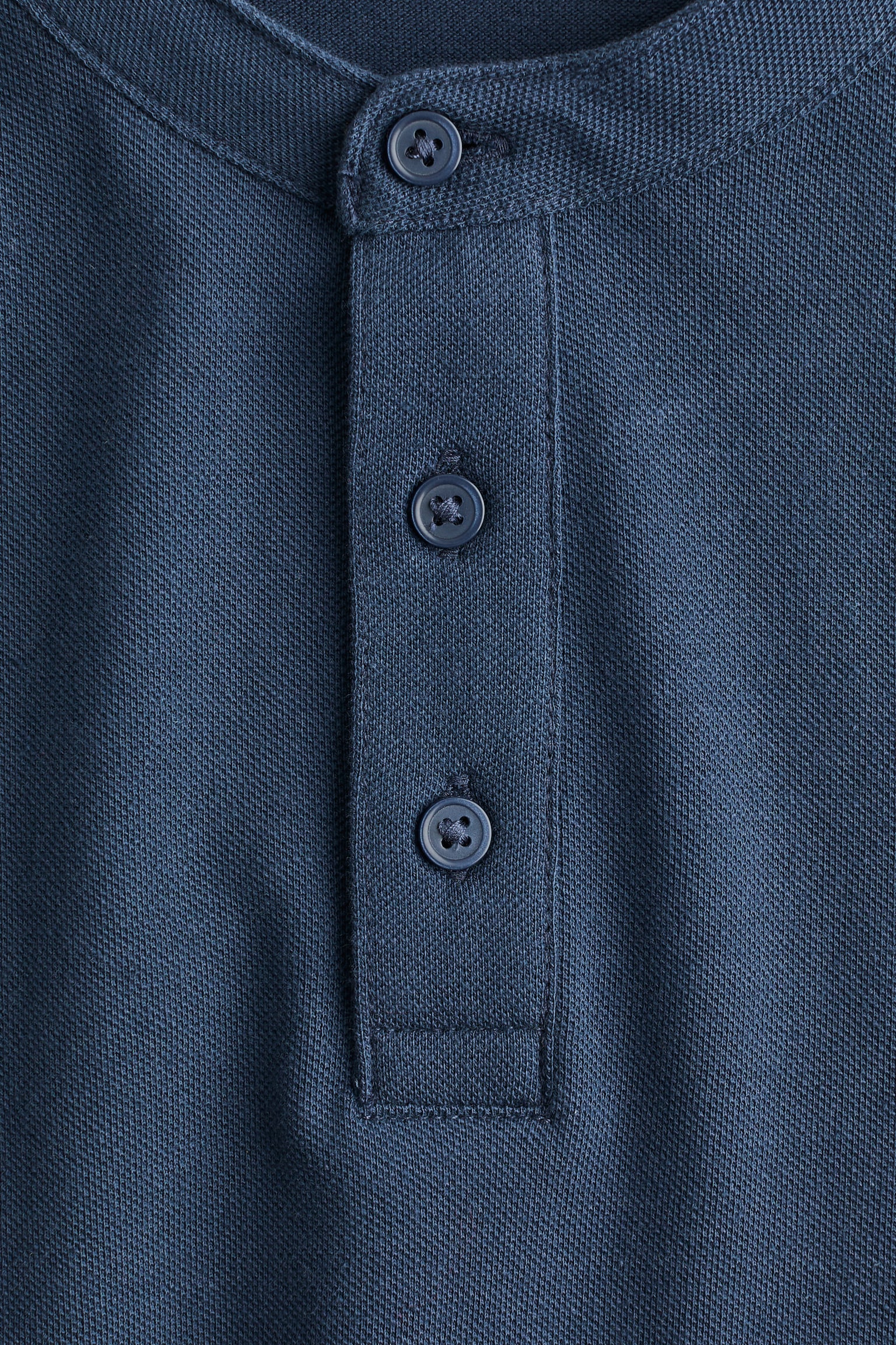 Grandad polo shirt - Dark blue/White - 2