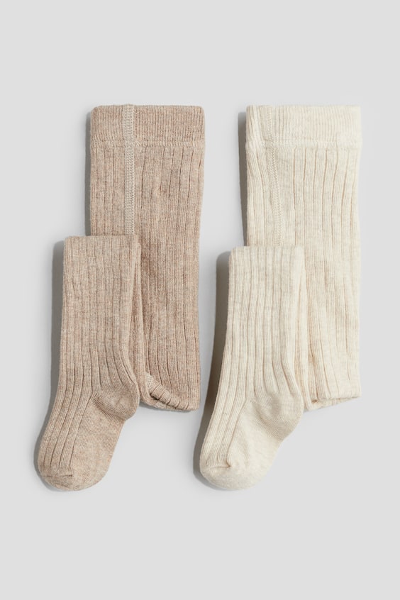 Детские свитеры H&M 2-Pack Rib-Knit Tights