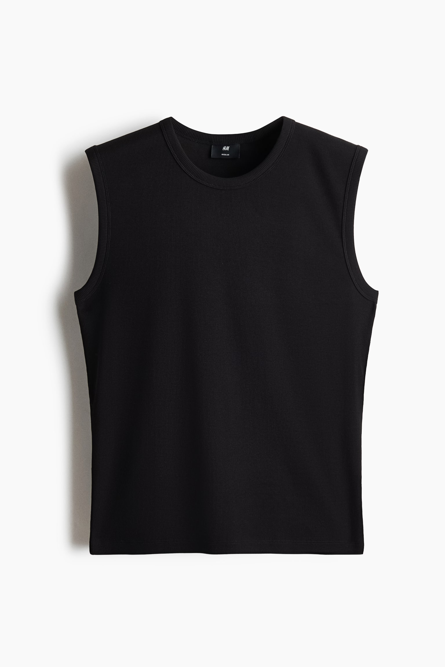 Regular Fit Cotton vest top - Black/White