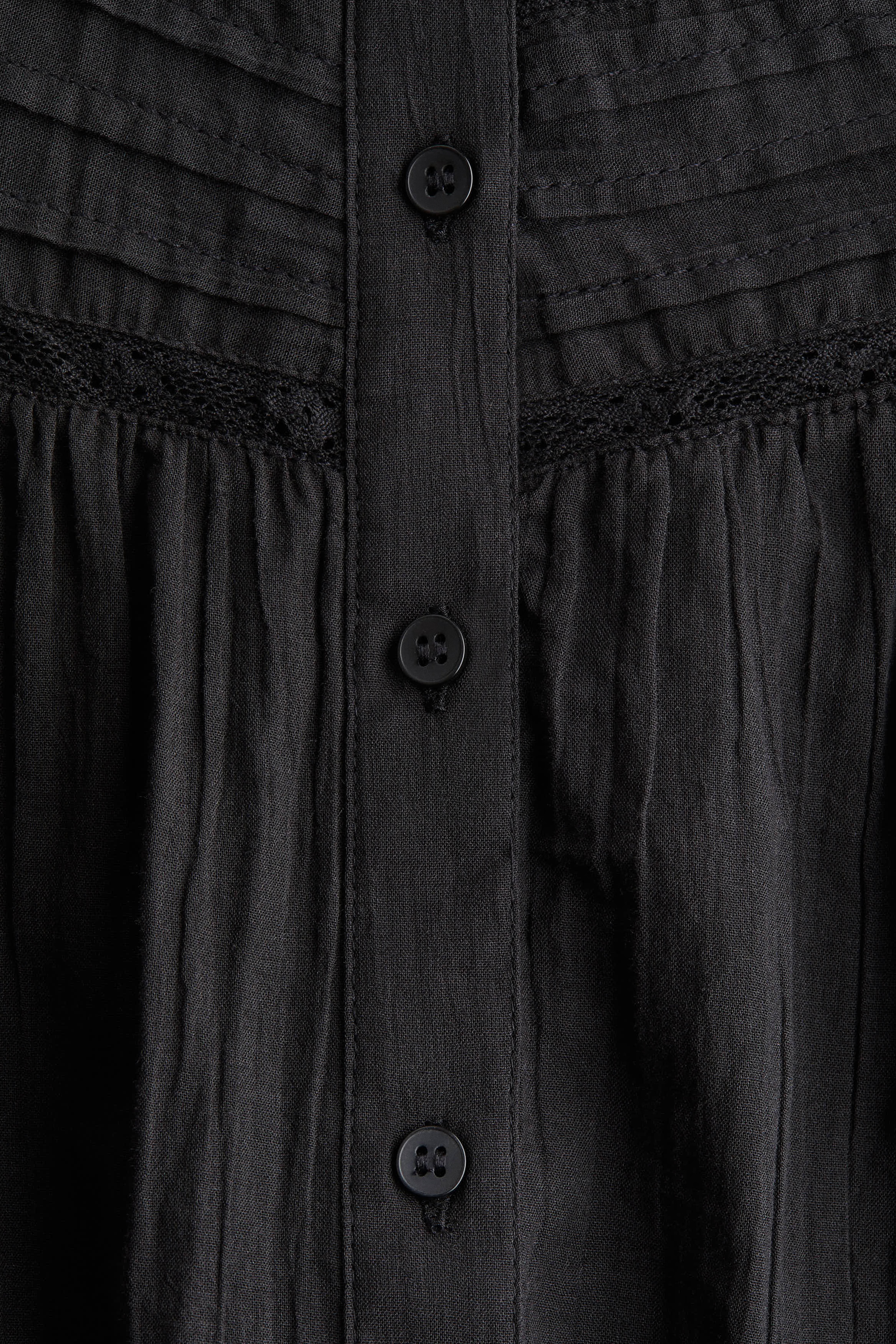 Frill-collared cotton blouse