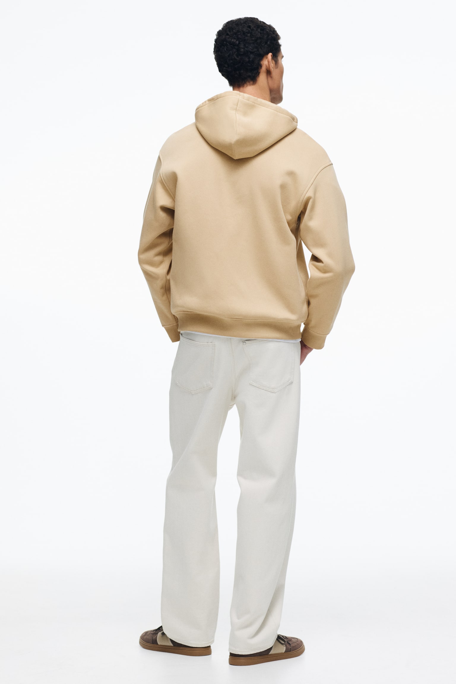 Loose  Fit Zip-through hoodie - Beige/Dark blue/Black/Grey marl/Dark grey/Light grey/Light blue/Khaki green/Brown - 6