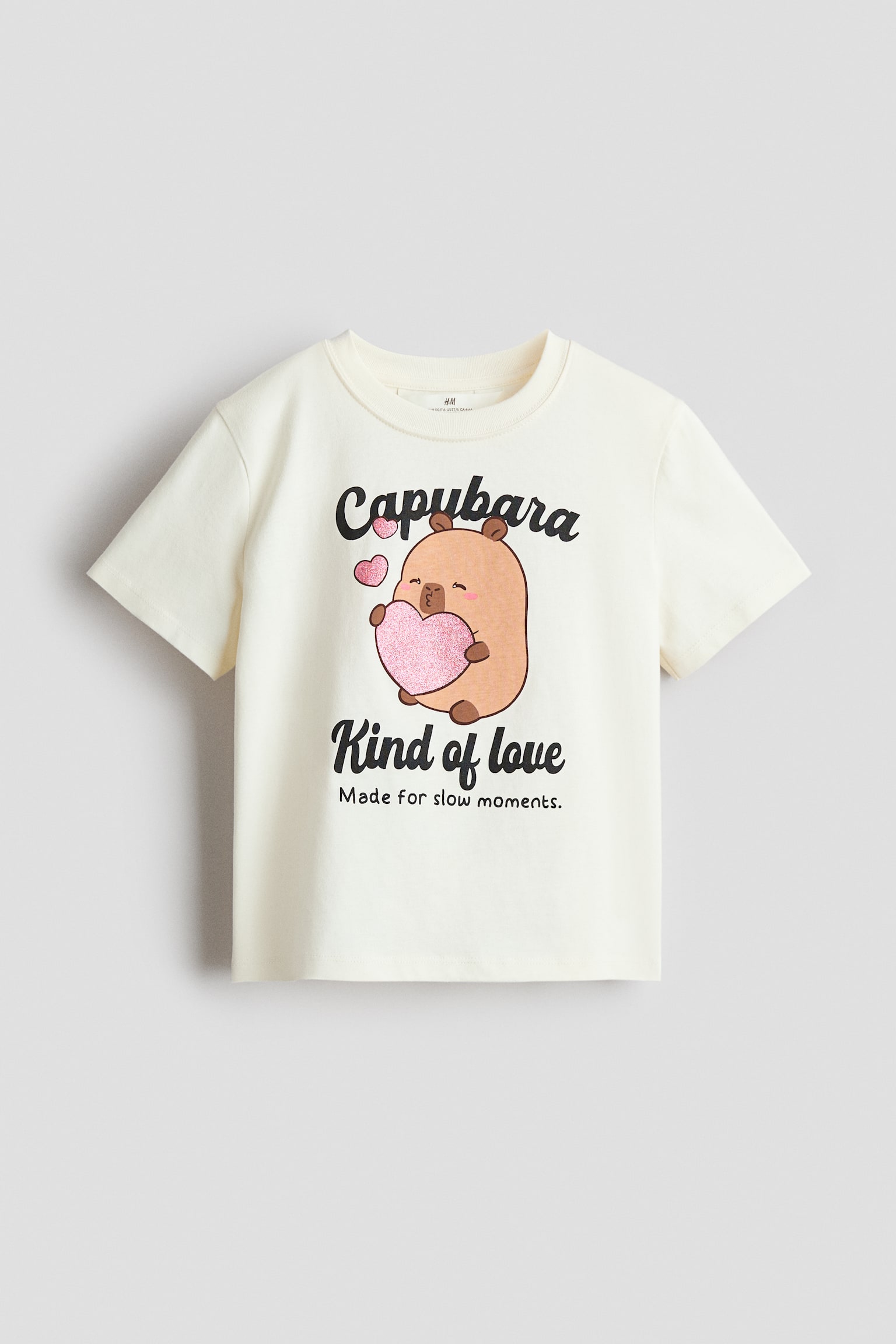 T-Shirt mit Print - Cremefarben/CapyFun