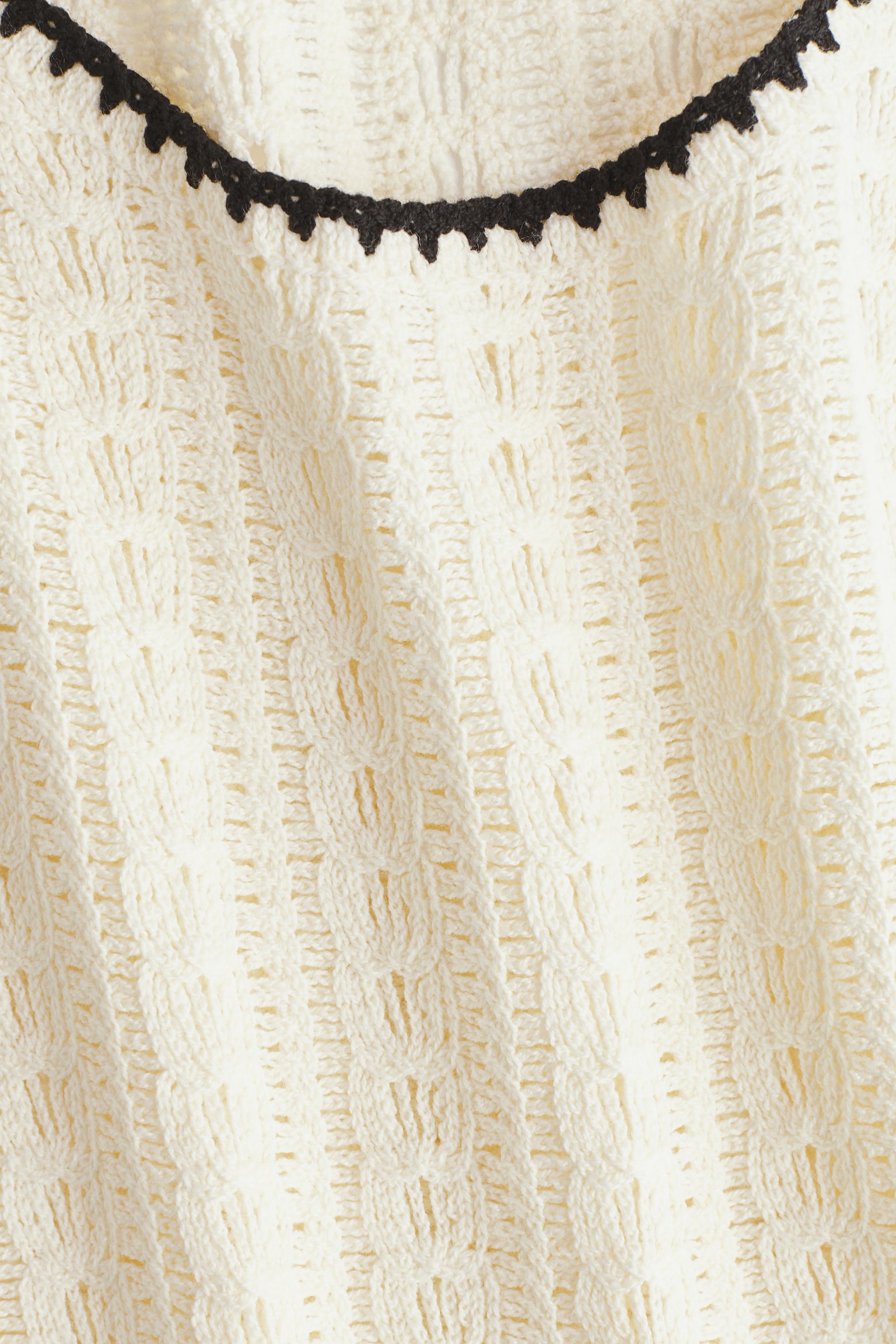 Crochet-look top - White - 2