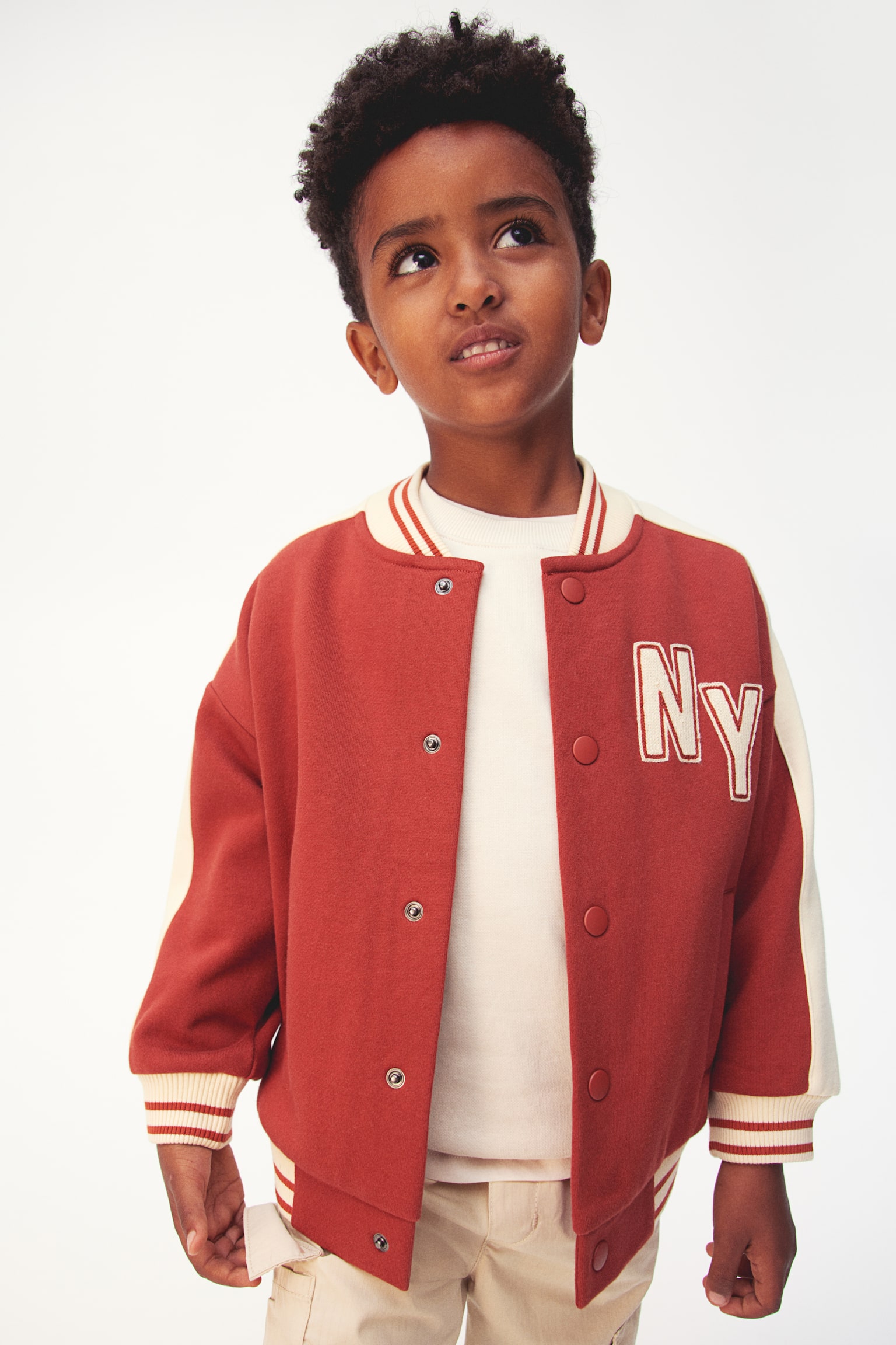 Sweatshirt baseball jacket - Brick red/NY - 2