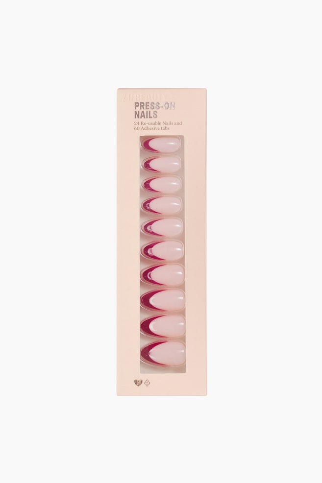 Faux ongles à presser - Almond Long Ruby Tips/Square Long Chrome Beetle/Almond Long Tortoiseshell/Almond Long Icy Rose/Almond Long V-Day Vibes/Square Short Sweetheart/Almond Long Midnight Metal - 1