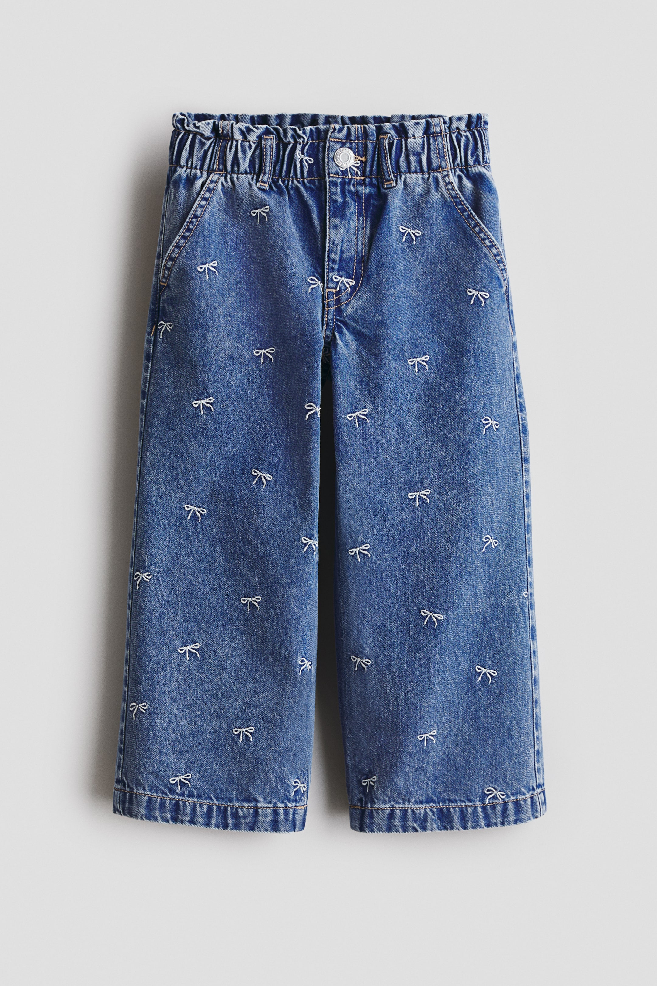 Jean jambes larges sur taille élastique