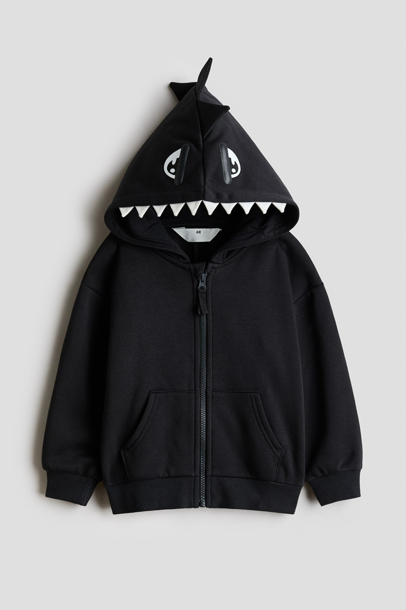 Chaqueta sudadera con capucha y aplicaciones - Negro/Dinosaurio/Verde oscuro/Dinosaurio - 1