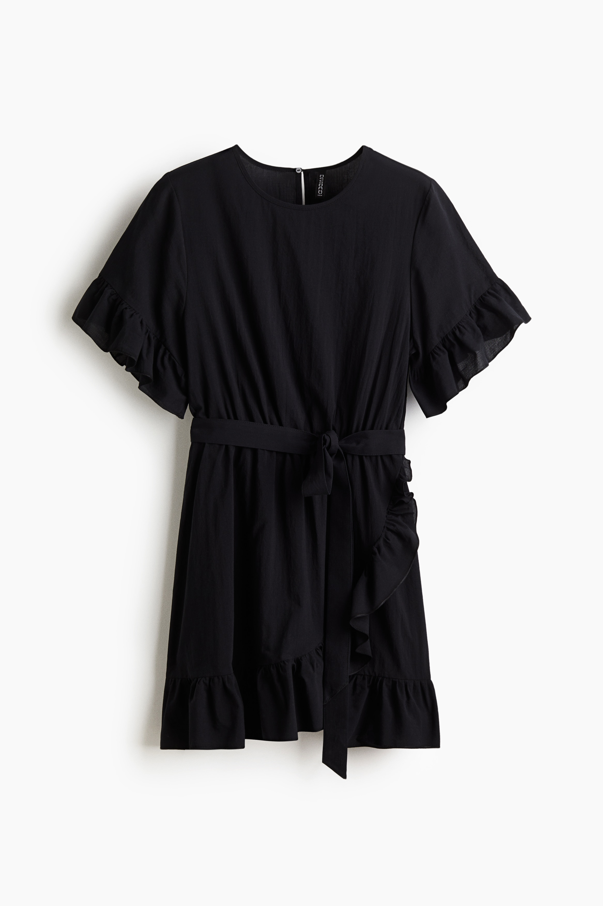 Frill Trim Dress - Black/White