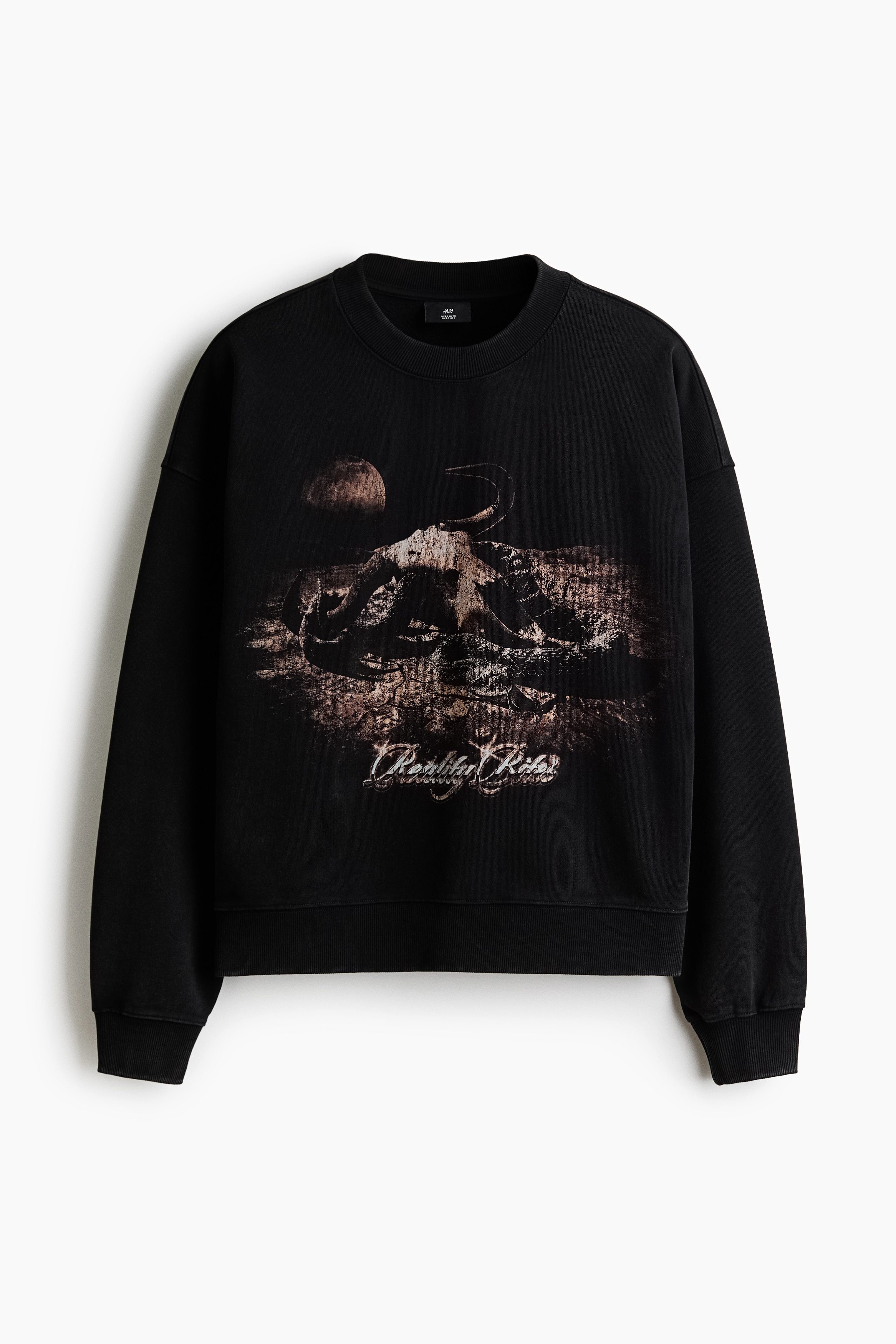 Oversized Fit Sweatshirt - Negro/Reality bites/Anaranjado claro/California