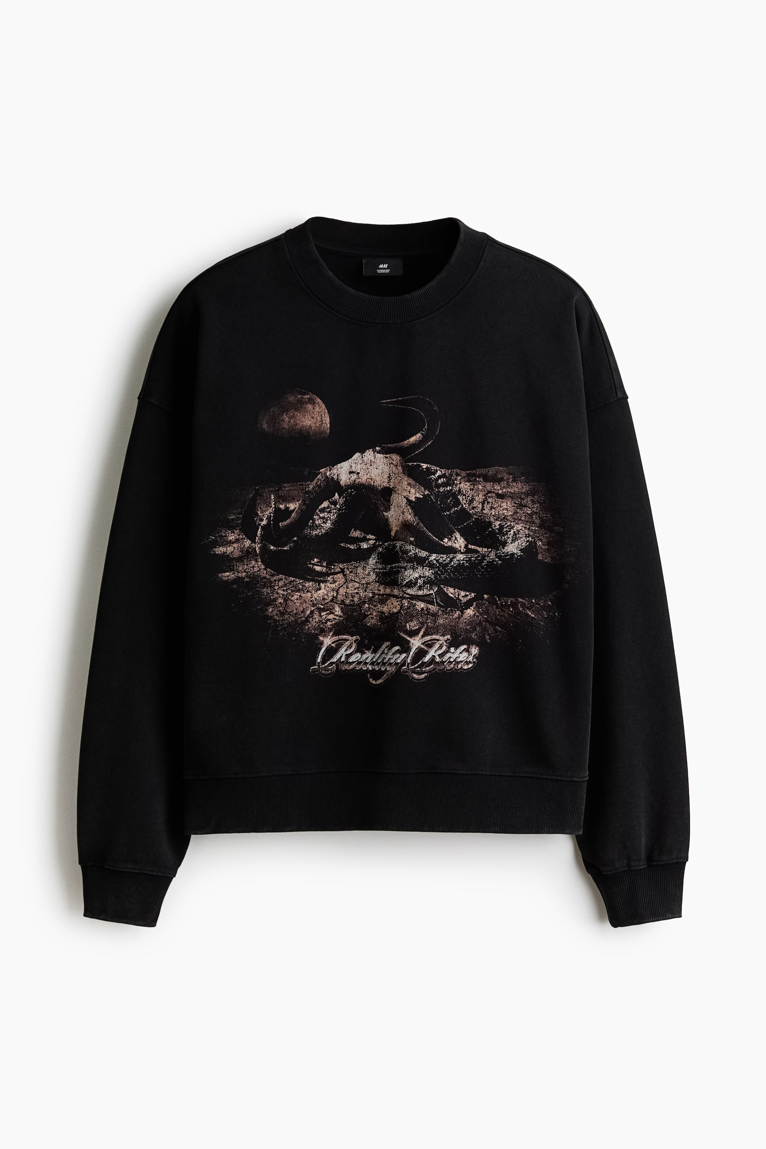 Oversized Fit Sweatshirt - Negro/Reality bites/Anaranjado claro/California