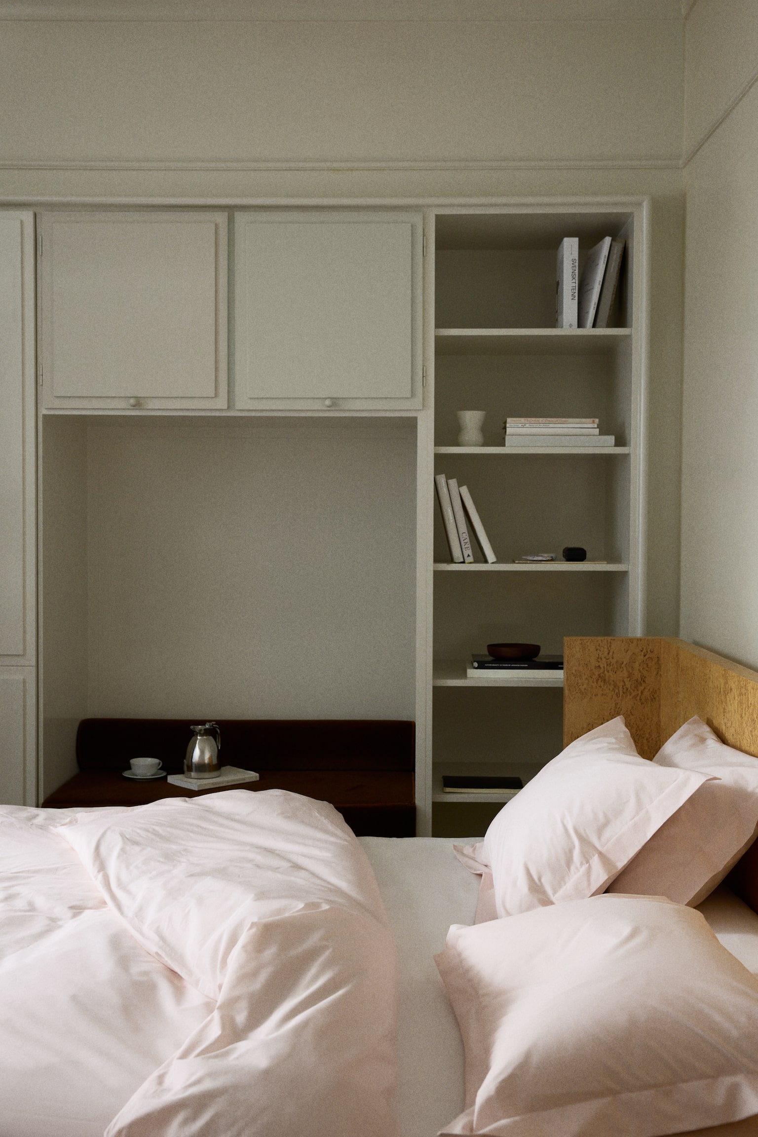 Double/king cotton percale duvet cover set - Light pink/Beige/Light mole/Brown/Light grey/White - 2