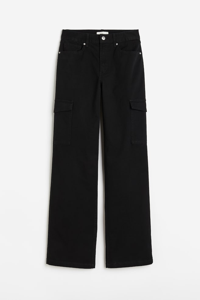 Cotton cargo trousers - Schwarz/Khakigrün - 2