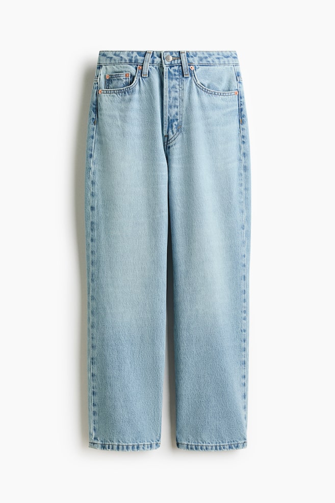 Straight High Waist Ankle Jeans - Light denim blue/Beige/White/Denim blue/Denim blue/Denim blue - 1