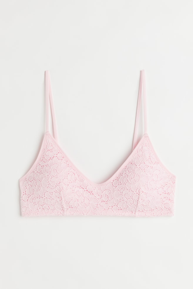 Padded lace bra - Light pink/White - 1