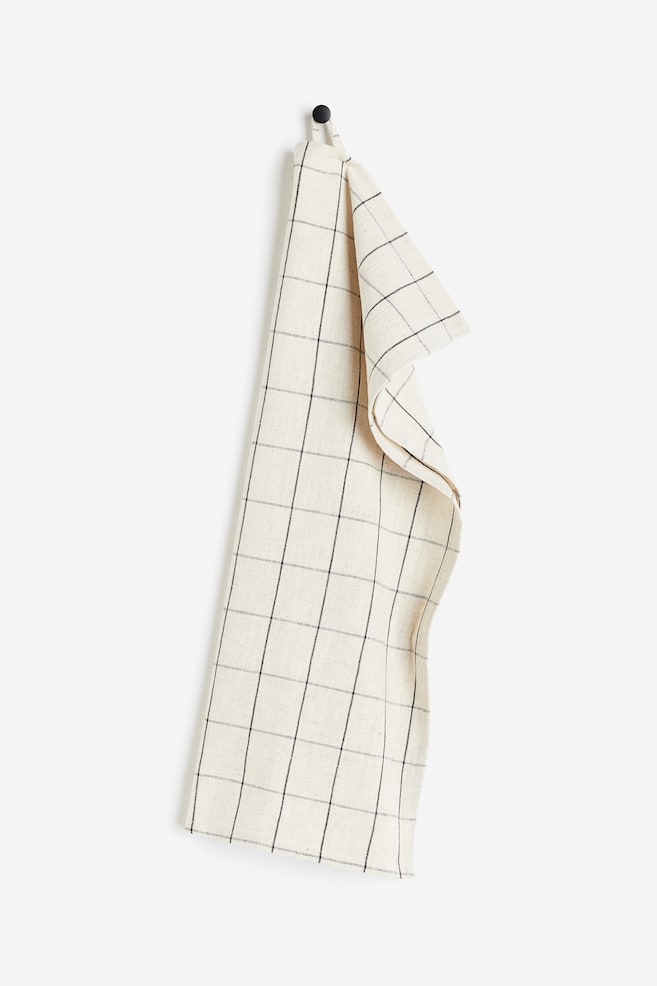 Checked tea towel - Beige/Checked/Light beige/Black/Checked - 5