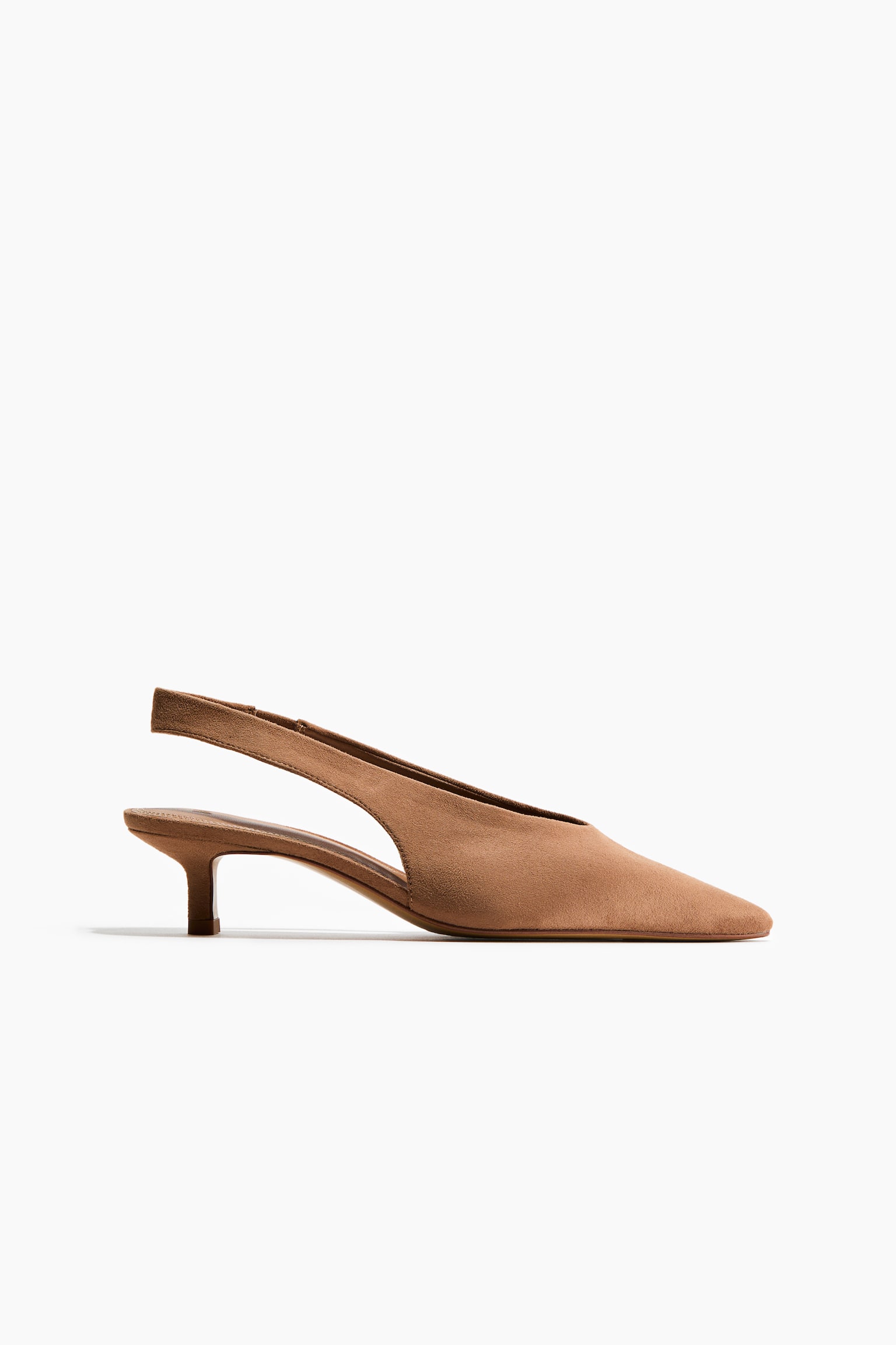 Zapatillas de talón descubierto con tacón kitten - Beige oscuro/Verde caqui oscuro - 3
