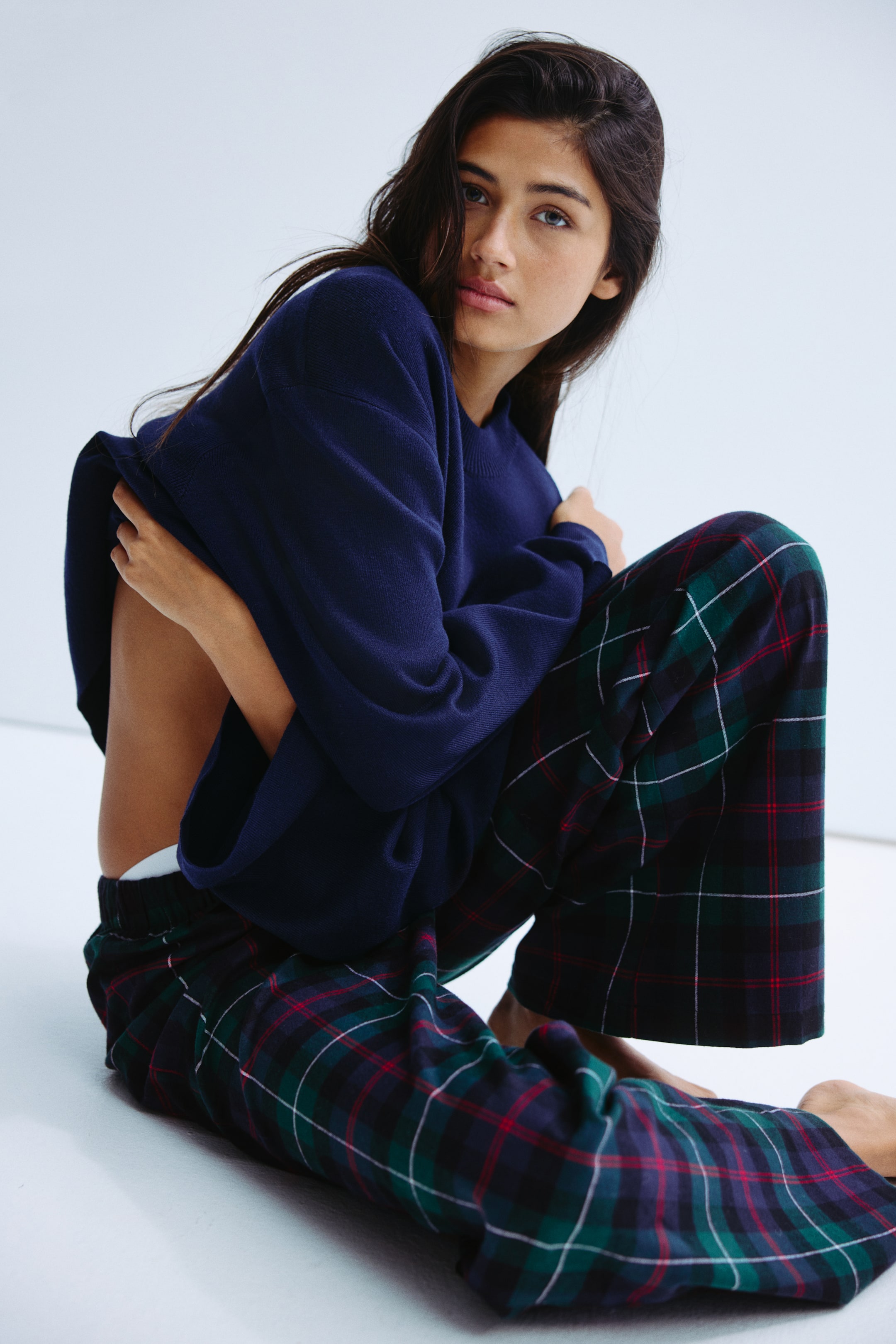 View larger image: Flannel pyjama bottoms - Dark green/Checked - Ladies | H&M IN 2