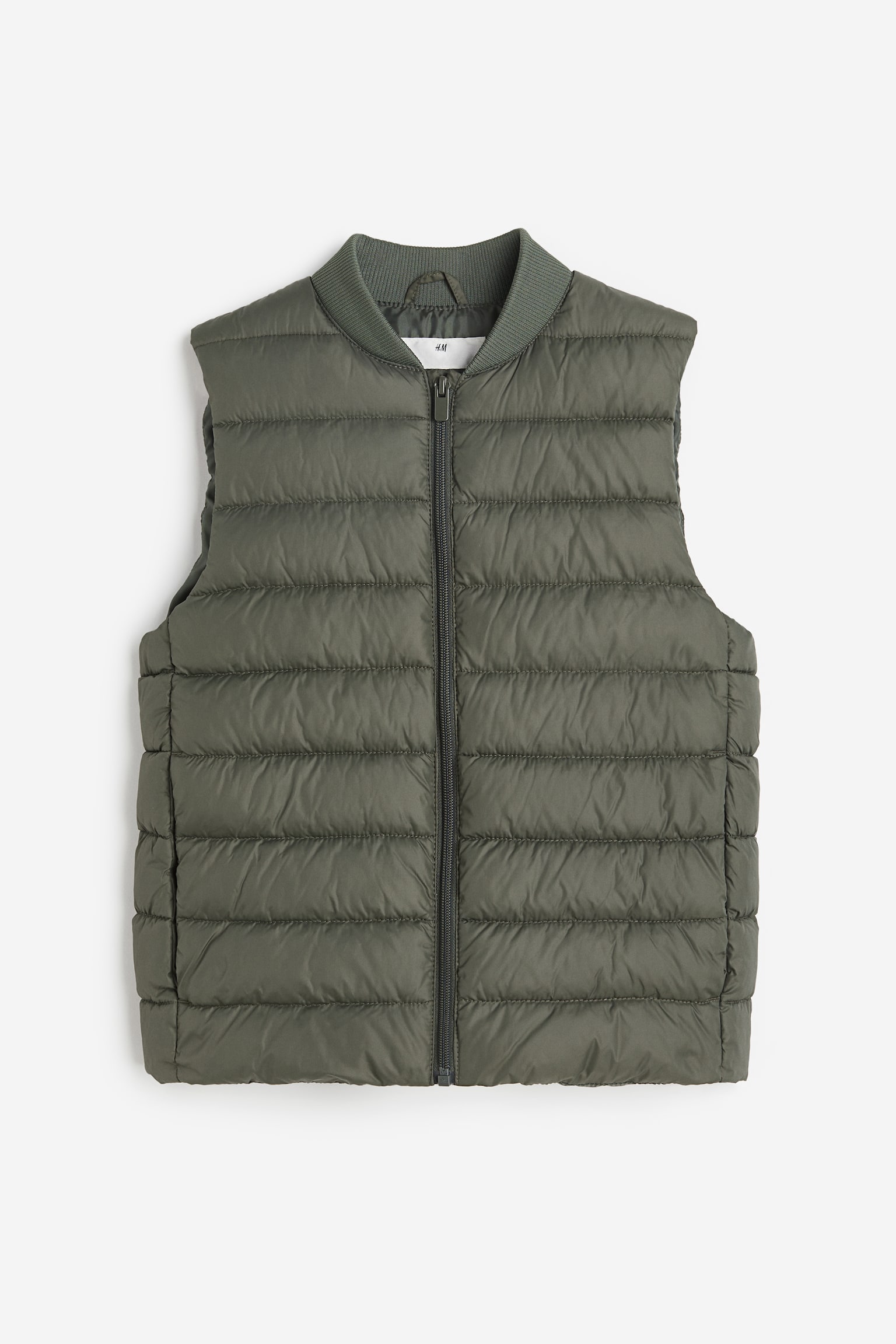 Puffer Vest - Dark khaki green/Black - 1