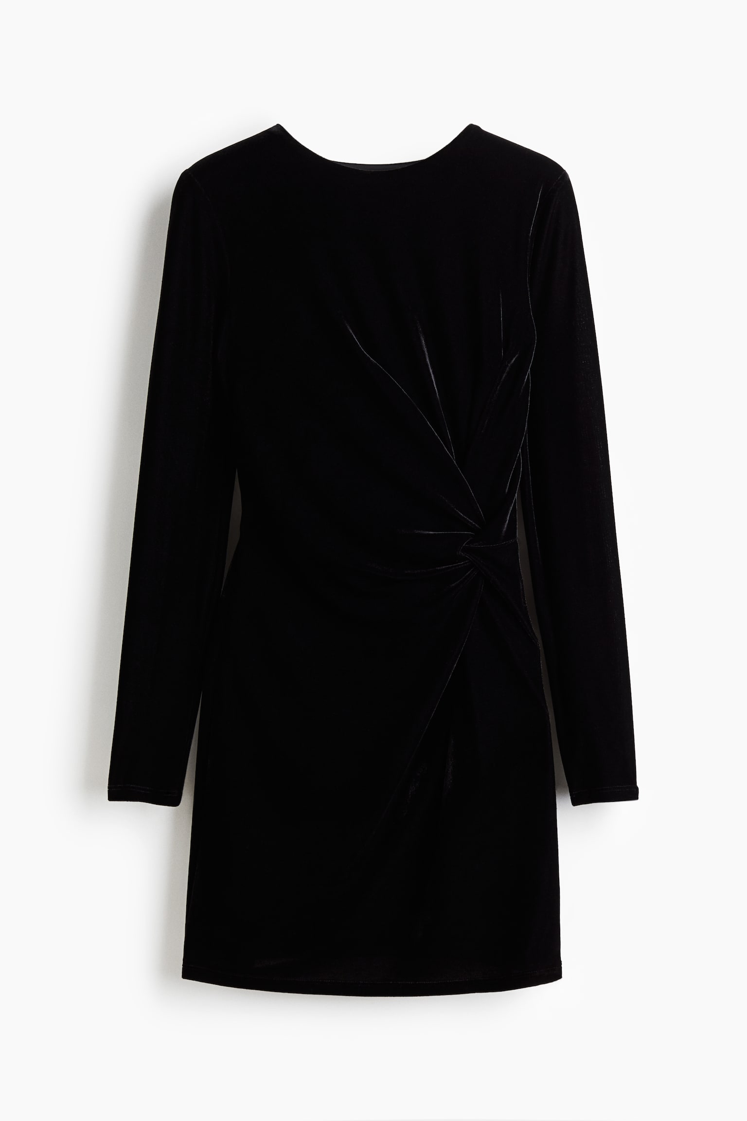 Рокля с усукан детайл - Черен/Черен/Блестящ/Тъмнокафяв/Тъмнозелен - 1