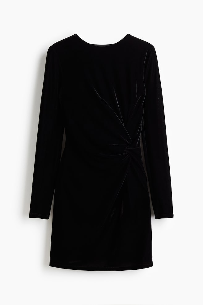 Vestido con detalle girado - Negro/Verde oscuro/Negro/Brillante/Marrón oscuro - 1