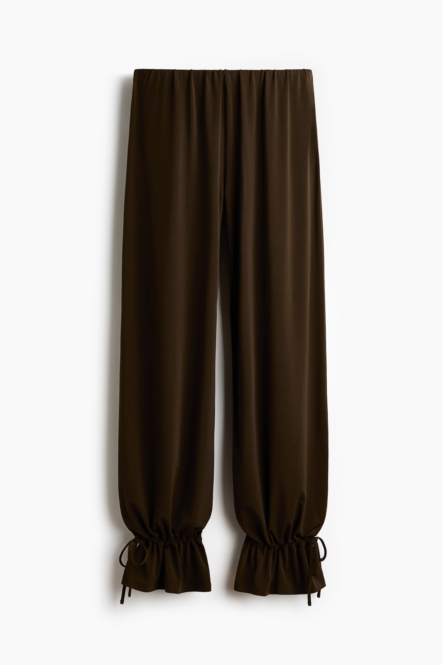 Pantalón globo con lazadas - Verde caqui oscuro/Negro - 1