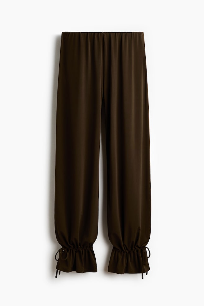 Ballonhose mit Bindedetails - Dunkles Khakigrün/Schwarz - 1