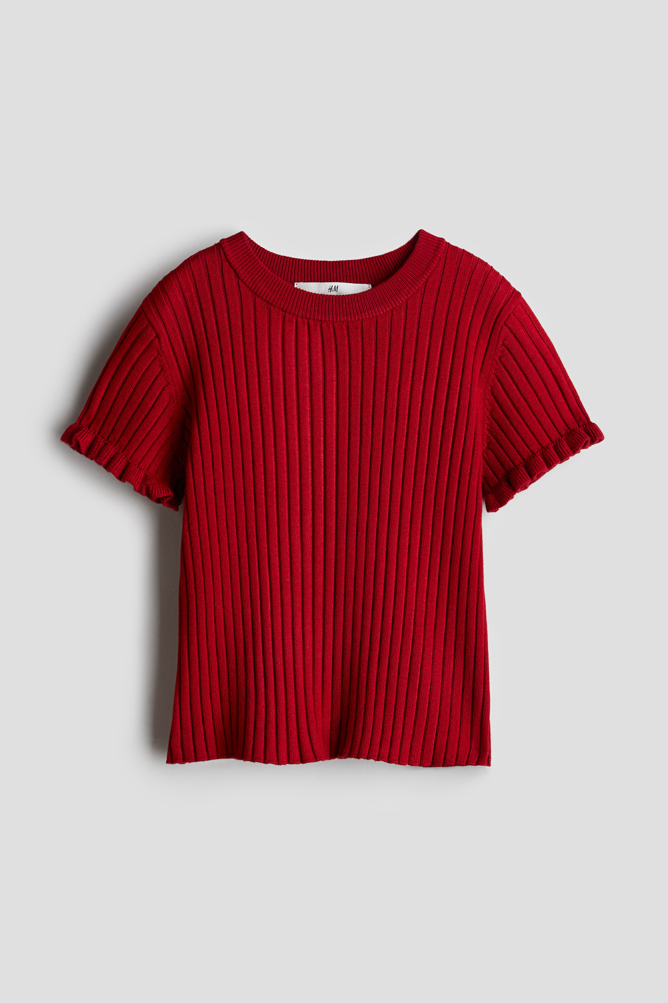 View larger image: Rib-Knit Top - Red - Kids | H&M CA 1
