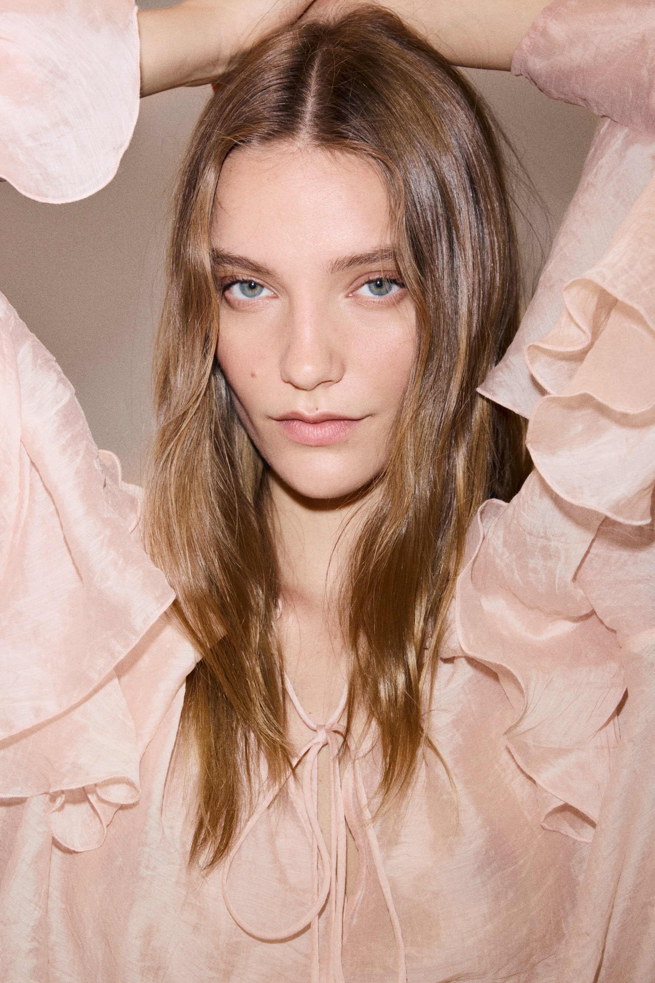 Flounce-Trimmed Blouse