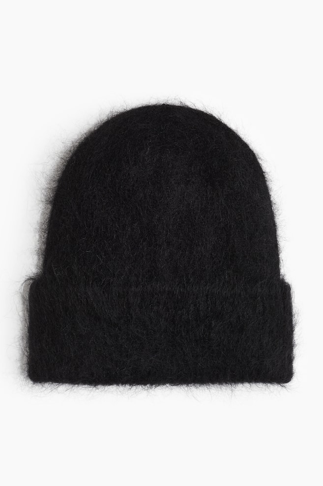 Mohair-blend beanie - Black - 1