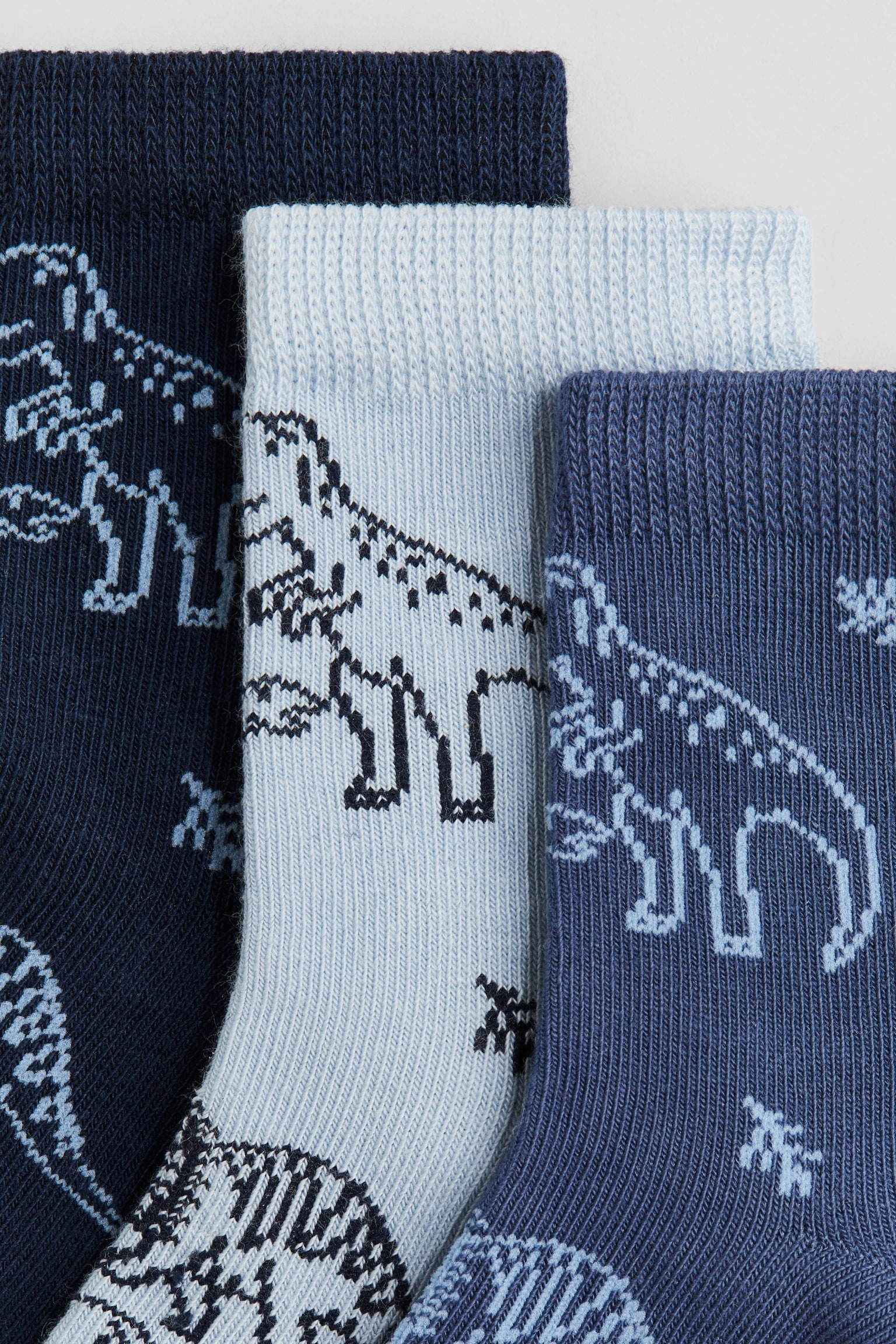 7-pack socks - Dark blue/Dinosaurs/Light grey marl/Stars/Dark green/Cars/Brown/Bear - 2