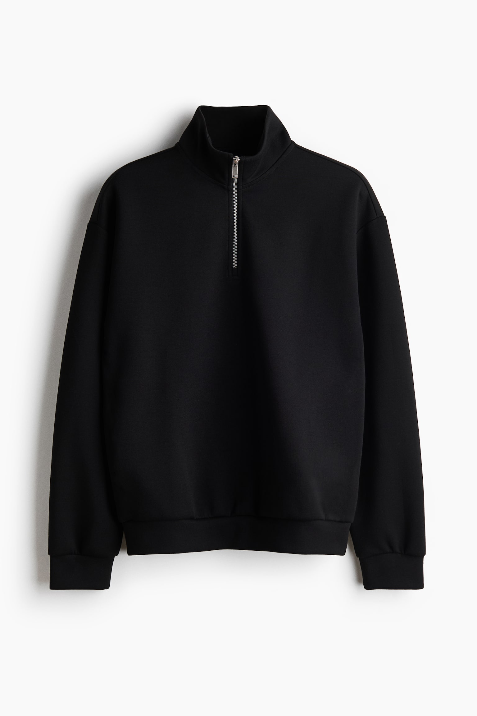 Relaxed-Fit Half-Zip Sweatshirt - Black/Navy blue/Red/Gray melange - 1