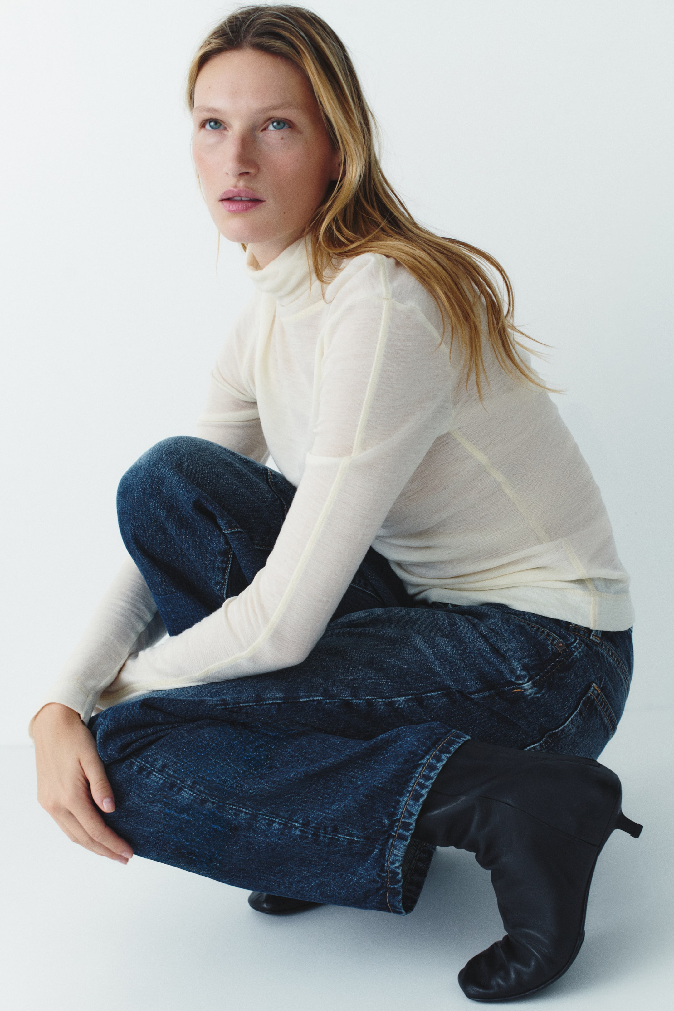 Barrel-Leg Regular-Waist Jeans